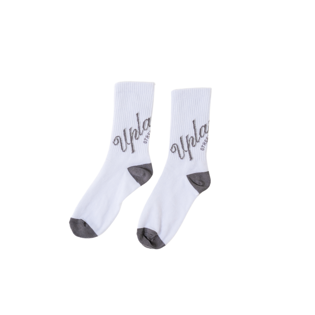 Grey Cursive Socks